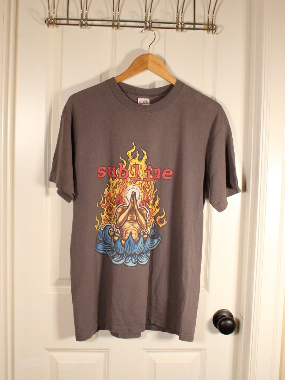 VTG vintage 90s sublime flaming lotus band t shirt size L